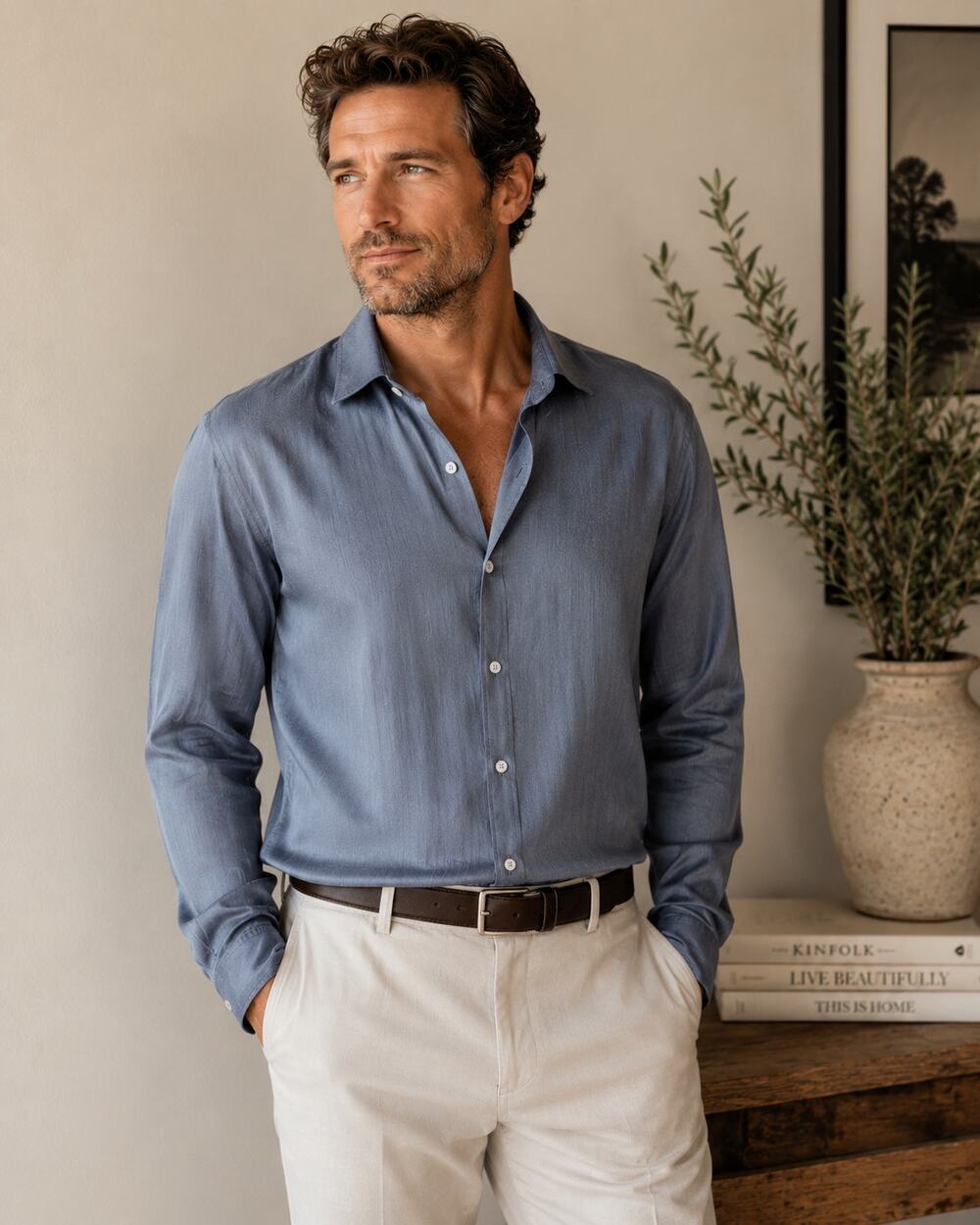 Proper Cloth Blue cotton button up dress shirt XXL Classic